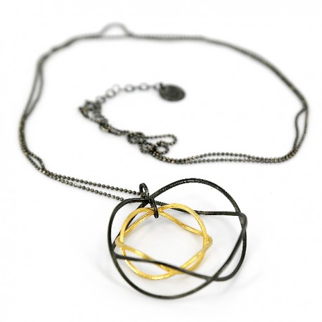 Anhänger Silber vergoldet oxidiert
