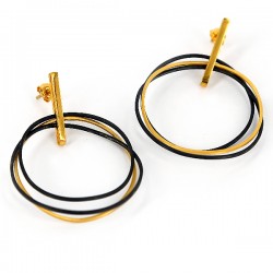 Ohrstecker Silber vergoldet oxidiert