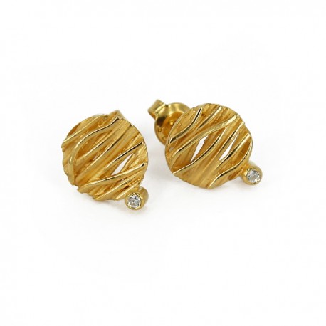 Ohrstecker 12 mm mit Zirkonia 2mm AGVG