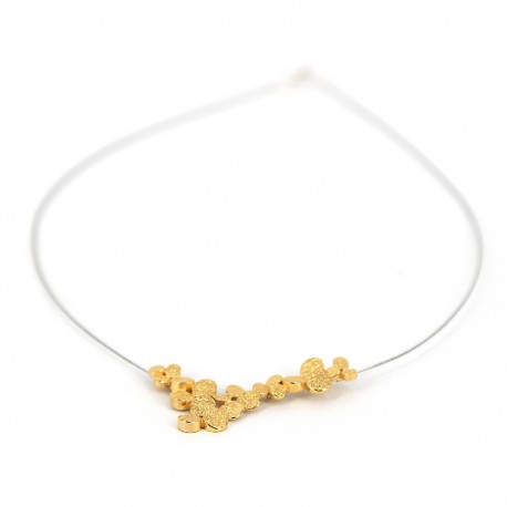 Steel necklace with Gold-plated silver pendant