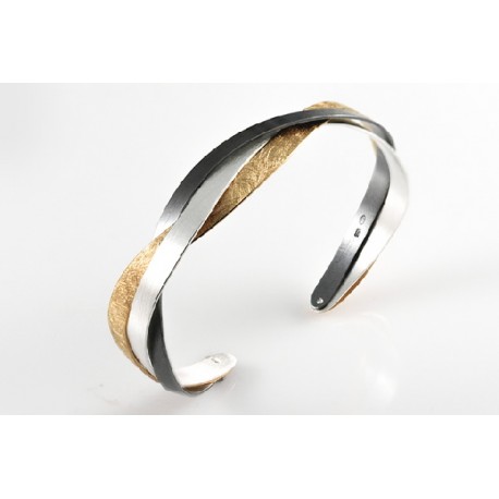 Armband Silber oxidiert vergoldet
