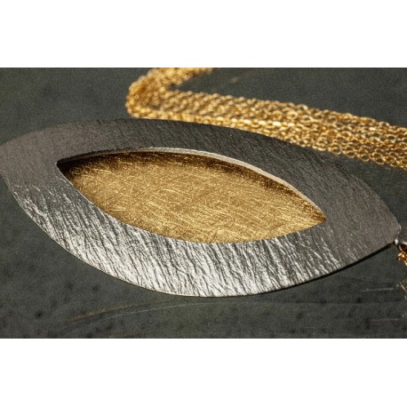 Halskette silber oxidiert vergoldet