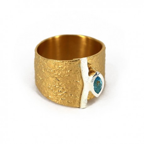 Ring mit Topas blau AG VG/AG