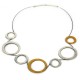 Collar acero y Plata chpada en Oro