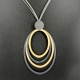 Anhanger oval Silber oxidiert vergoldet