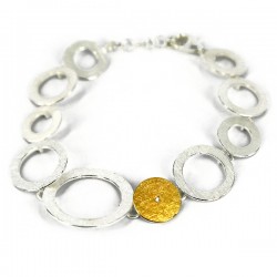 Armband Silber vergodlet mit Zirkonia