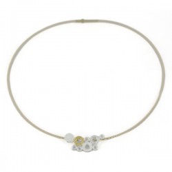 anhänger Silber vergoldet mit Kette Spirale Flexi 1,4 mm AGVG