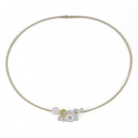anhänger Silber vergoldet mit Kette Spirale Flexi 1,4 mm AGVG