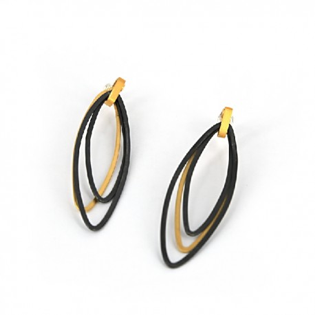 Earrins Siver Goldplated oxidized
