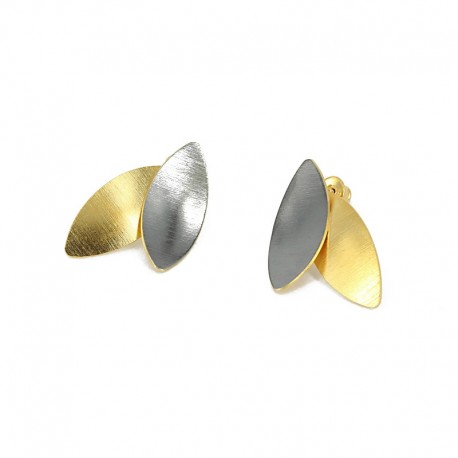 Earrings Silber oxidized, Goldplated - K052