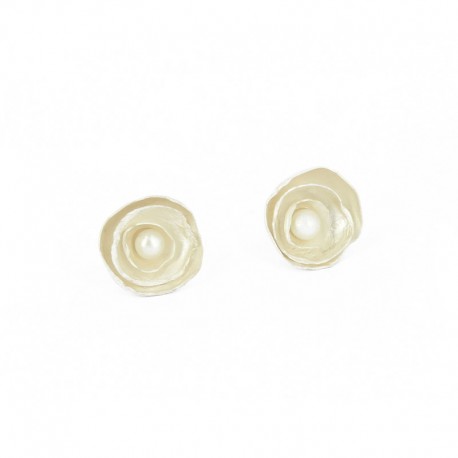 Earstickers Silver and Pearl - K1