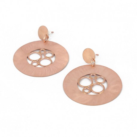 Earrings Silver Goldplated oxidized Round  Form - KRK12