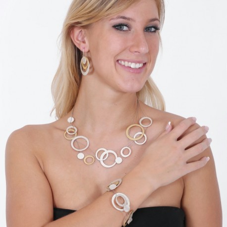 Necklace Carolina. Necklace Steel and Silver Goldplated  - ZW58A