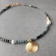 Halskette aquamarine silber vergodldet