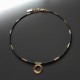 Halskette Silber verg. schwarz Hematite