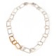 Kette lang Geometrics Silber und Silber vergodlet