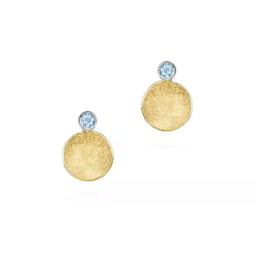 Ohrstecker mit Topass blau 3mm  (10mm)