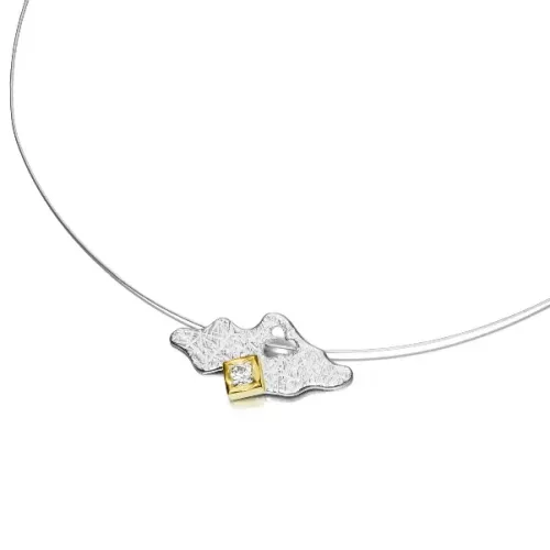 Halskette aus vergoldetem 925er Silber mit 4-mm-Zirkonia