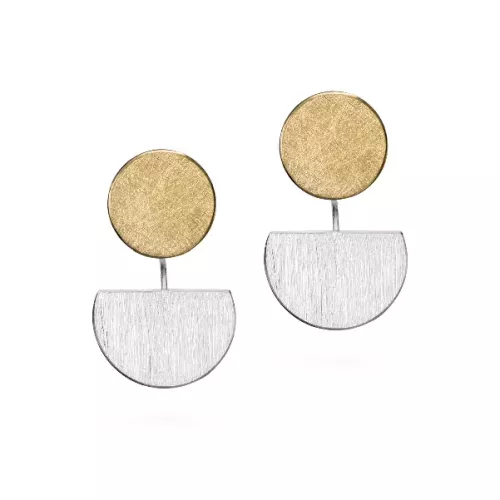 Geometrics Ohrstecker Silbervergoldet 12/16 mm VGAG