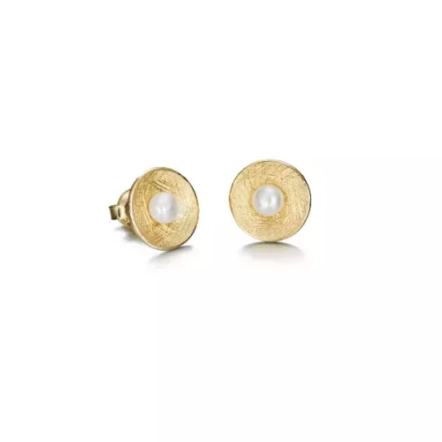 Ohrringe (12 mm) mit weißer Perle (4,5 mm)