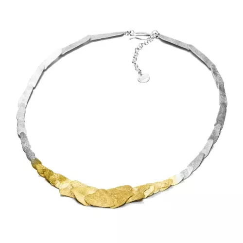Zweifarbiges Collier aus vergoldetem 925er Silber