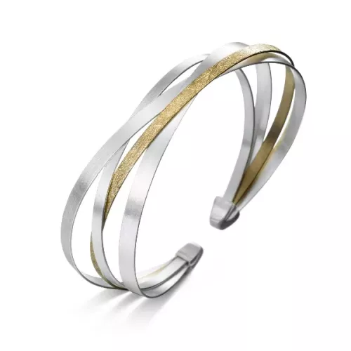 Design-Armreif – Bicolor, 925er Silber und vergoldet
