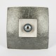 Brooch-Pendant Square 50 x 50 mm Silver rthinized with black cultivized Pearl - 25214