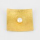 Brooch-Pendant Silver goldplated with white Pearl. form: square (44 x 44 mm)  - 25235