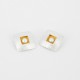 Ohrclips Silber vergoldet mit Perle. Form 4 eckig 28 x 28 mm - 25313