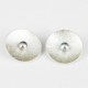 Earclips Silver round with black Pearl (26 mm) - 25333