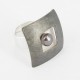 Ring open Silver ruthinized and black Pearl. Form: square (28 x 28 mm) - 25614