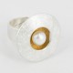 Ring Silver Goldplated and Pearl (27 mm) - 25623