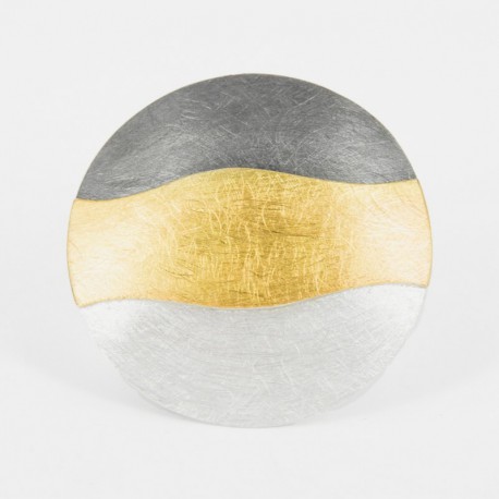 Brooch-Pendant Silver Goldplated and ruthinized. Form: 56 mm Diameter - 33207