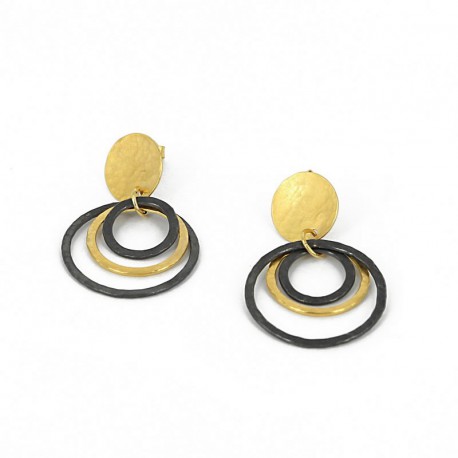 Earrings Silver Goldplated oxidized  - ER1CH1G/OX