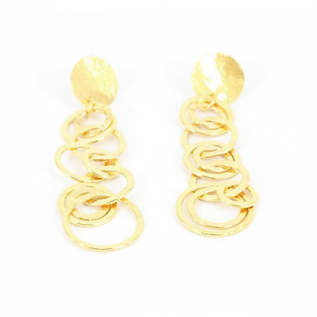 Earrings Silver Goldplated long 6 cm  - ER2CH1G