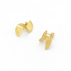 Earrings Design Silver Goldplated. Length.: 2 cm - KFT1GOLD
