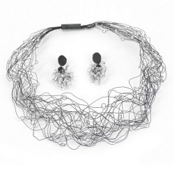 Necklace Silver Goldplated with Zirconia - FADEN ZIRK