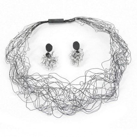 Necklace Silver Goldplated with Zirconia - FADEN ZIRK