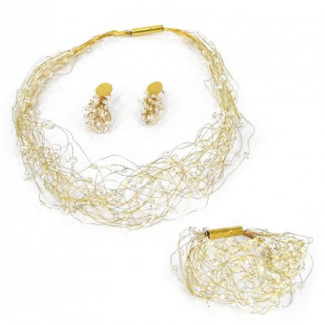 Necklace Silver Blat Goldplated  with Zirkonium -