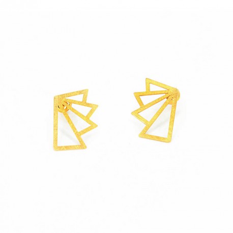 Earstickers Silver Goldplated. Geometrics form. Length: 2 cm - KMUT OX