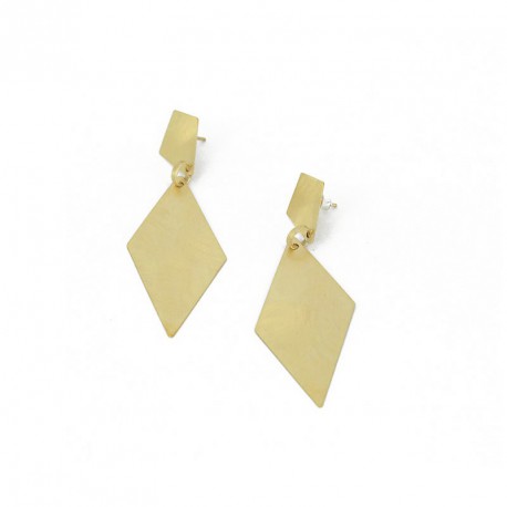 Pendientes de presión y formar Rombal . Plata chapado en Oro. Largo: 9 cm - 205
