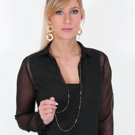 Necklace Silver oxidiert, Goldplated - 206