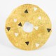 Brosche-Anhänger rund Gold/mix triang  - 21229