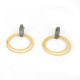 Earstickers Silver Goldplated. (2 thin ring on top of the other). Length: 5 cm - KSK16