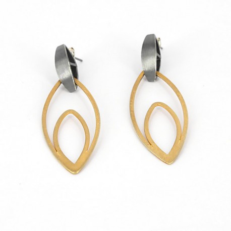Earstickers Silver Goldplated oxidized. Length: 6 cm - KSK17