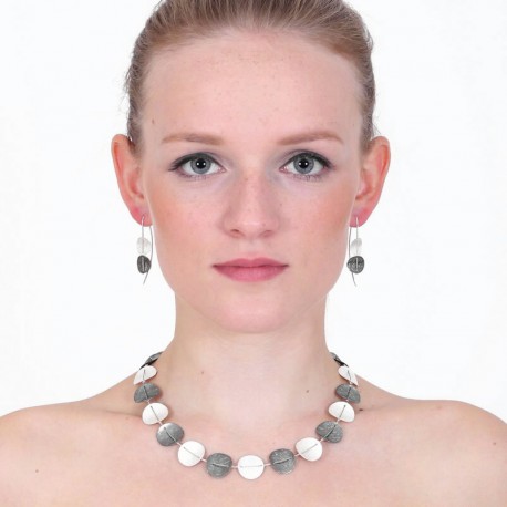 Necklace Silver oxidzed and Steal -