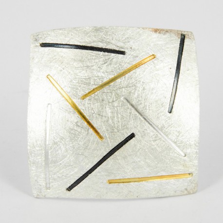 Brooch-Pendant Silver Square - 21265