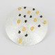 Broche-colgante redondo Plata con adornos en 3 colores - 21278