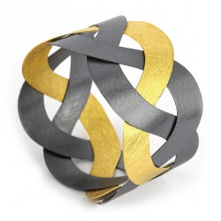 Bracelet Silver 925 Goldpalted/oxidized/ - RKB3