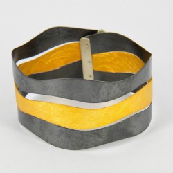 Bracelet Silver 925, Goldplated and Silver oxidized - RKB4